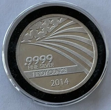2014 APMEX 1oz silver made with Republic Metals Corporation in capsule