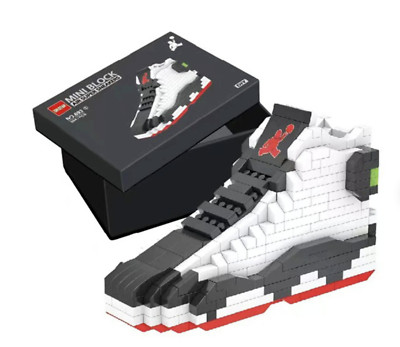 Small Jordan White Sneaker Bricks Sneaker 3D Puzzle Building Toy