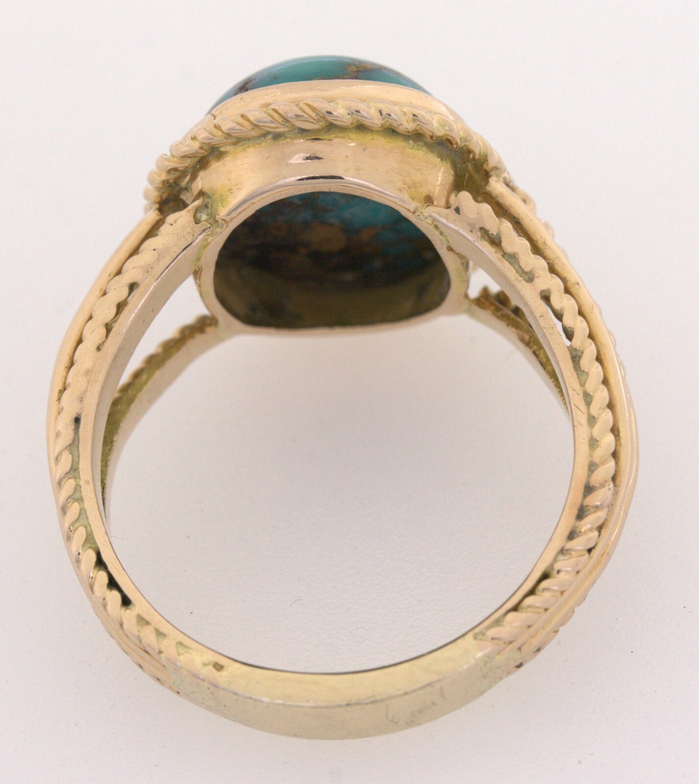 Turquoise, Yellow Gold Ring - image 9
