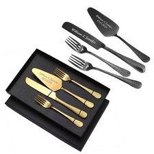 Personalized Wedding Cake Cutting Set Server Knife and Forks Birthday Cake Knife