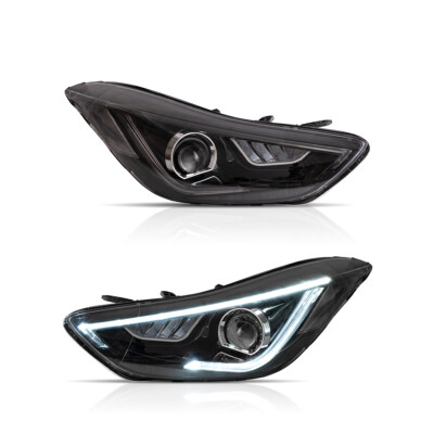 VLAND LED DRL Projector Headlights Assembly For 2011-2016 Hyundai Elantra Pair
