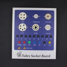 Front panel of 6 vacuum tube sockets for tube tester, connection matrix