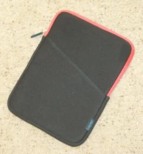 Lacdo padded mobile case tablet 7.5"x10.25" black red neoprene sleeve