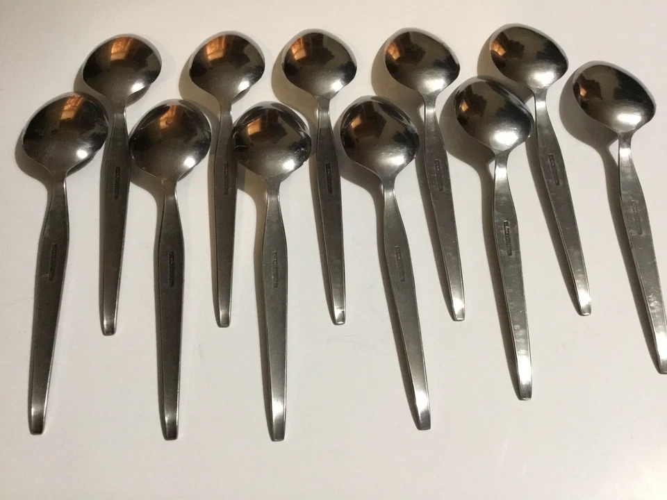 Interpur Japan Stainless Steel Flatware (11) Tea Spoons Vintage Jardinera Daisy - Image 2 of 3