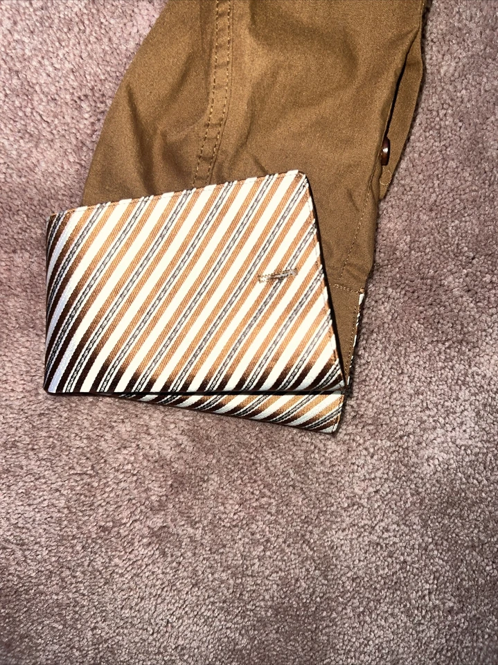 Мужская рубашка с длинным рукавом Daniel Elissa New York коричневая стильная 16 1/2 36-37 - Изображение 2 из 4