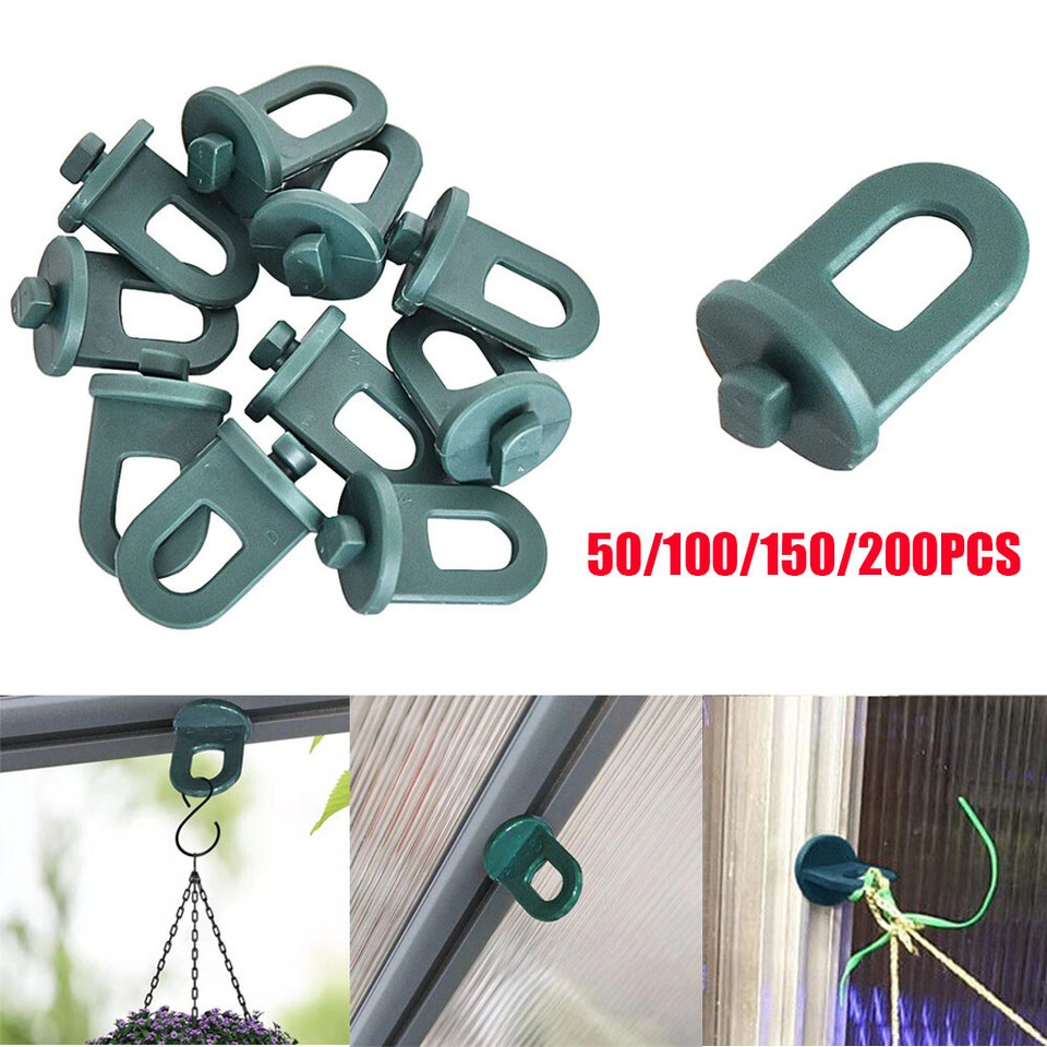 50-200 piezas ganchos de plástico para invernadero colgantes clips para colgar accesorios de jardín