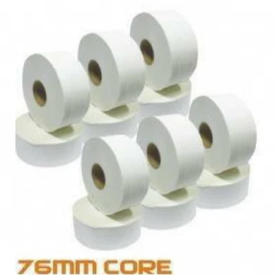 ACTIVE 24 x Mini Jumbo 2 Ply 3 " Core Toilet Tissue Rolls Pure Cellulose 80m Per Roll