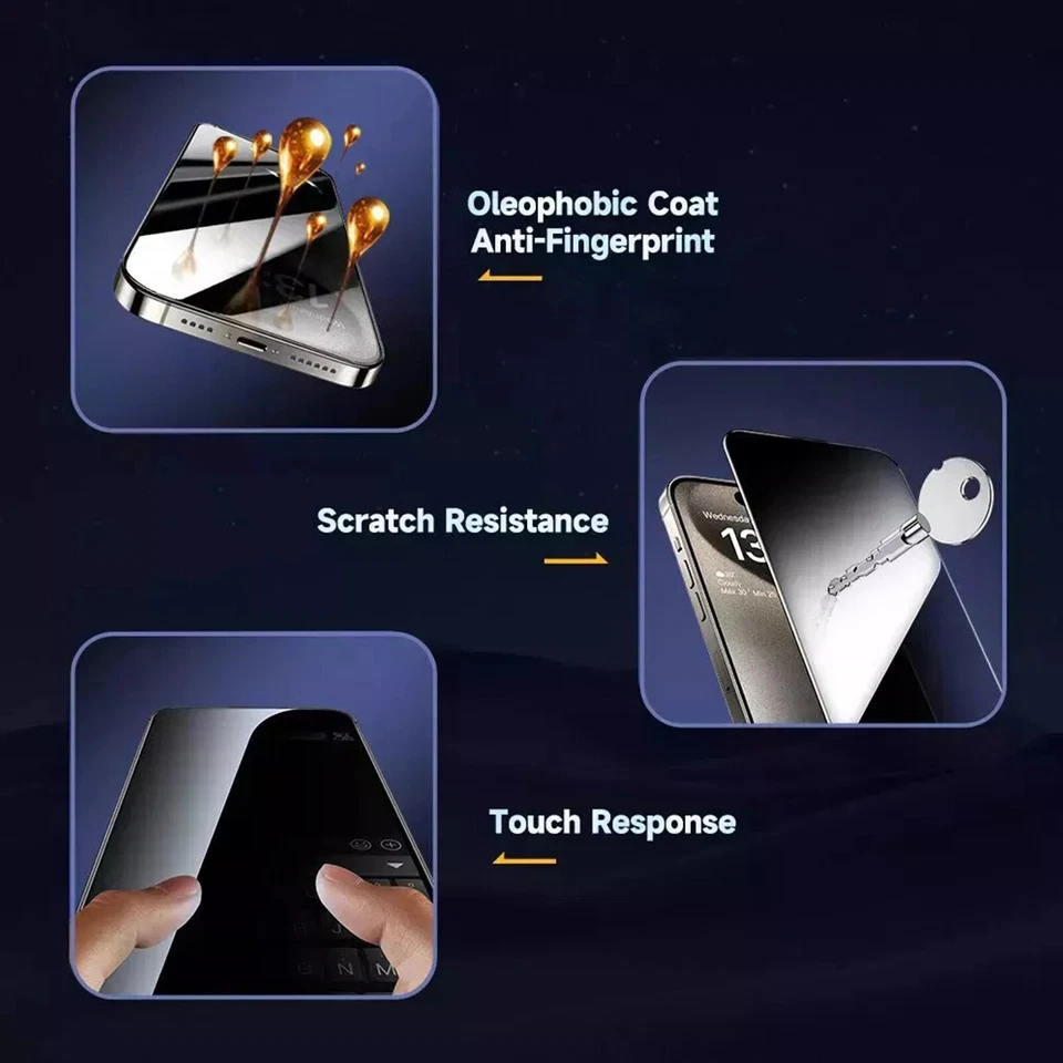 2x Privacy Screen Protector for iPhone 17 16 Pro Max 15 14 13 Auto Alignment Kit - Image 4 of 4