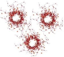 Set of 3 Cascading Pearl Candle Rings by Valerie | Red