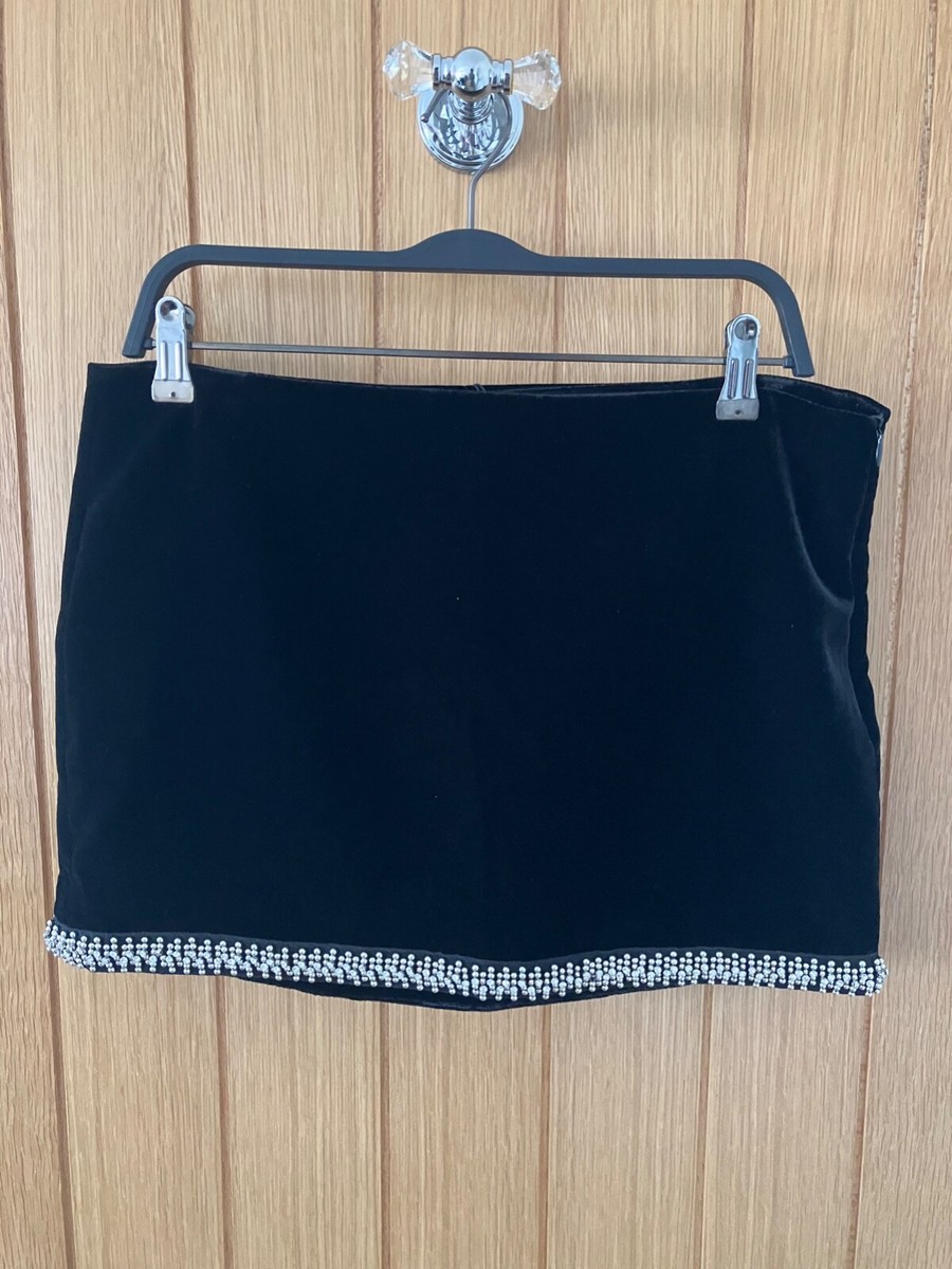 Mini-jupe Velours Noir ZARA - Taille S - Style Mini Courte - Neuf Avec étiquettes
