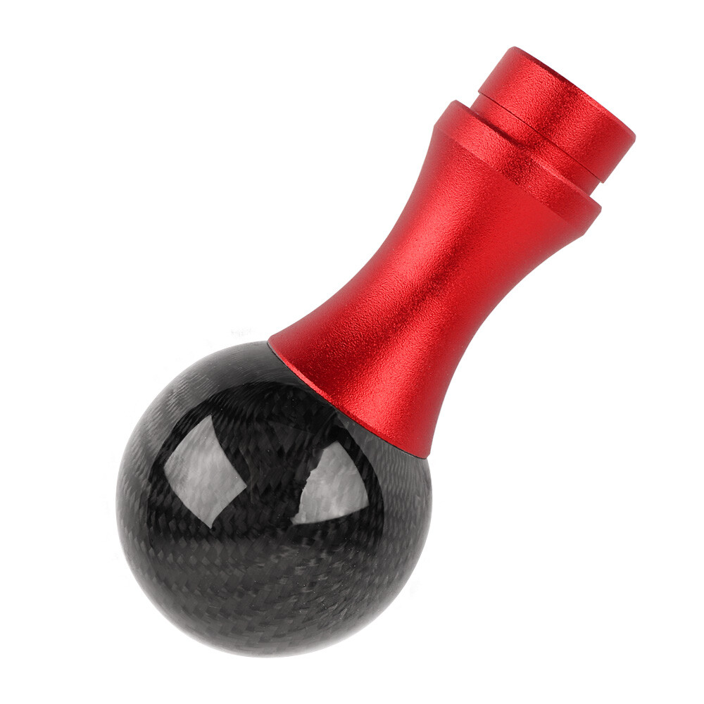 Universal Carbon Fiber Black/Red Ball Shift Knob Manual Gear Shifter