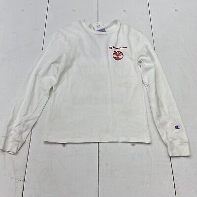 Champion x Timberland White Long Sleeve Logo T-Shirt Adult Champion x Timberland White Long Sleeve Logo T-Shirt Adult