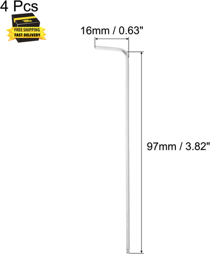 4Pcs 1/16" Ball End Hex Key Wrench, L Shaped Long Arm Allen Wrench for Household - Picture 3 of 7