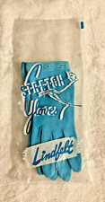 Vintage Lindfelt Gloves Turquoise Blue Fabric Stretch Nylon Size A