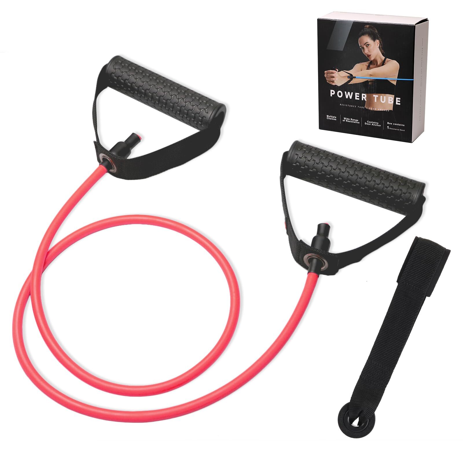 Resistance Bands with Handles Single Resistance Tubes Workout Bands with Hand...