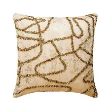 Gold Jacquard Abstract Throw Pillow Cover Cushion Cover - Liquid Gold