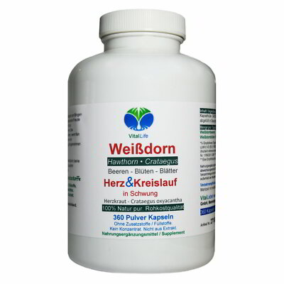 Weißdorn Weissdorn 360 Pulver Kapseln Ohne Zusatzstoffe Natur Pur. 27100-360