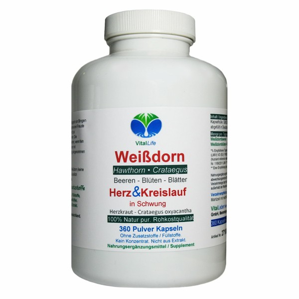 WeißDorn Weissdorn 360 Pulver Kapseln Ohne Zusatzstoffe Natur Pur. 27100-360-image