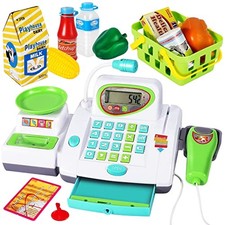 Childs Big Toy Till Cash Register with Scanner, Kids Shopping Till Play