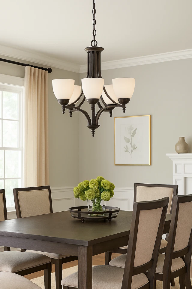 Lámpara de araña Fort Worth Upgrade de 5 luces - acabado negro mate Foto 3 de 4