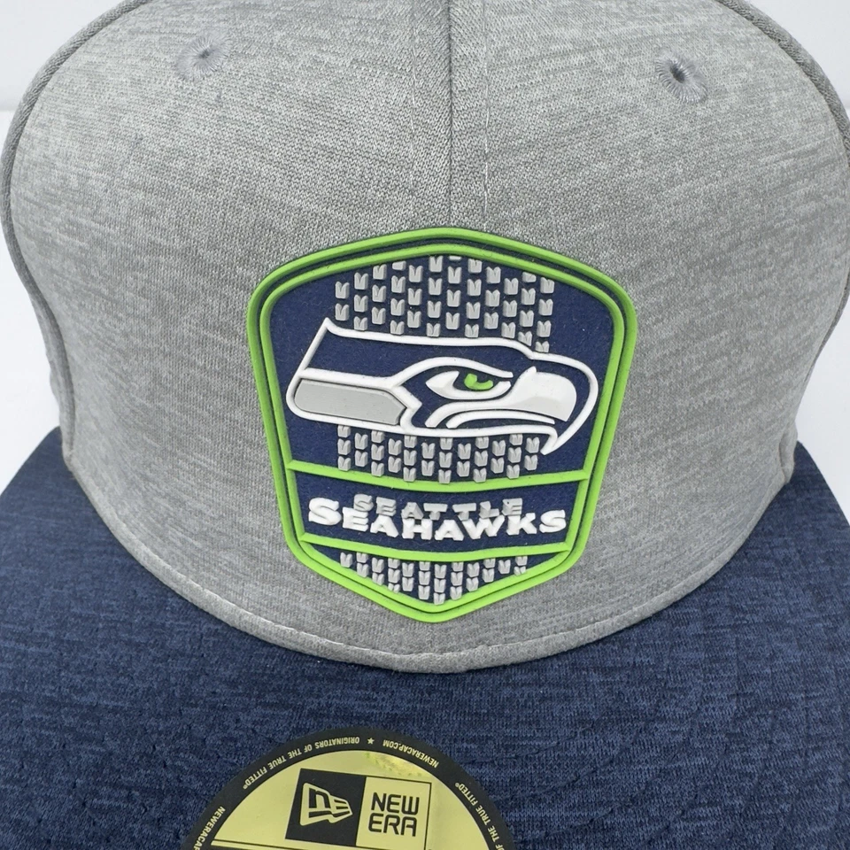 Gorra New Era 59Fifty Seattle Seahawks Adulto Ajustada Gris Azul Verde Talla 7 NUEVA Foto 4 de 4