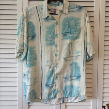 Jams World Men  s Hawaiian Aloha Short Sleeve Shirt, L  Yacht Club  