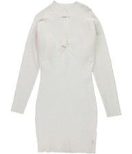 GUESS Womens Cut-Out Sweater Dress, dovewhite, XL
