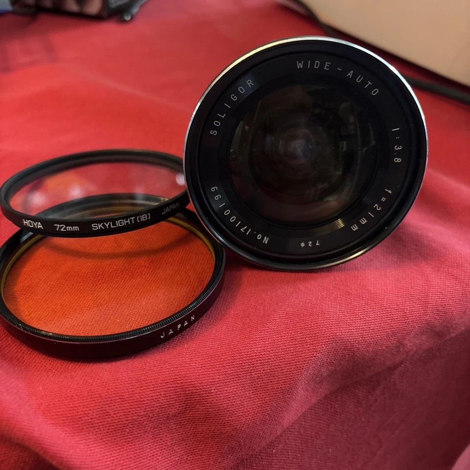 W/A Soligor F21mm 1:3.8 aperture No 17100199 UV And Y(K2) Filter Plus Case - Image 3 of 4