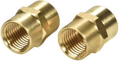 2 Pack 1/4'' X 1/4'' NPT Coupler, Brass Female Pipe Fitting (1/4'' X 1/4'' NPT Femal