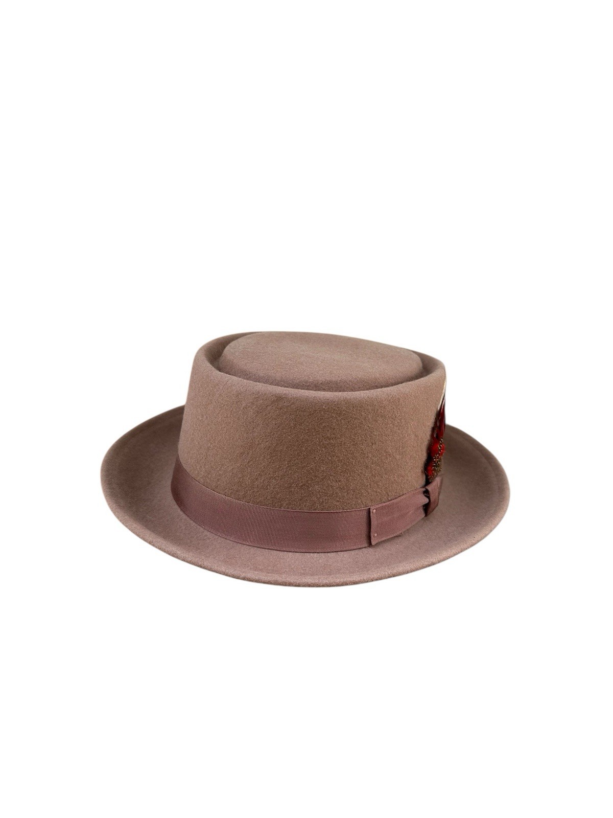 Camel Pork Pie Hat. Capas Headwear. Wool. Medium