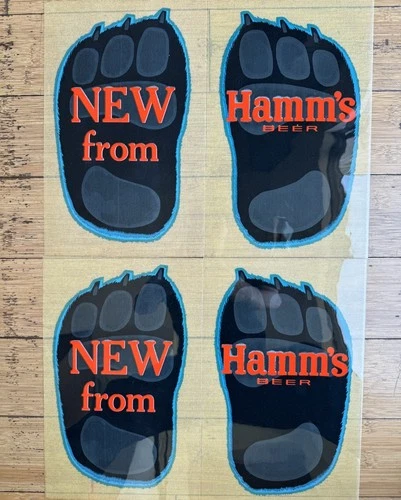 New ListingVintage NOS Hamm's Beer Bear Claw Store Display Floor Decal Sticker With Envelop