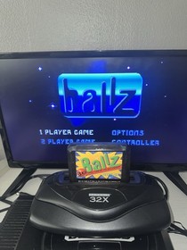 Sega Genesis 1 System With X32 Adapter And Game