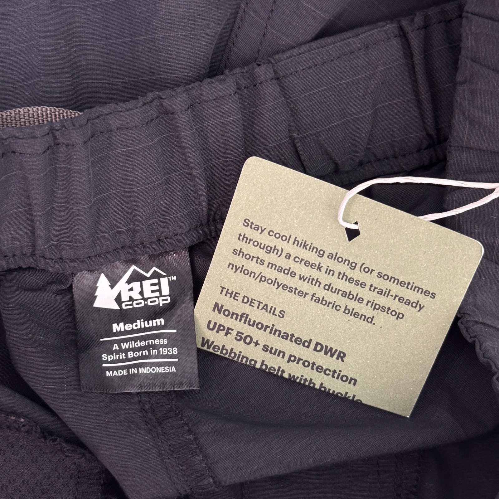 REI Trailmade Amphib Shorts Mens Medium Belted Ripstop Hiking Swim UPF 50 NEW