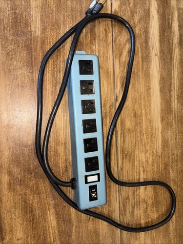 Vintage SGL Waber Metal Power Strip 6-Outlet Industrial Grade - Made in US
