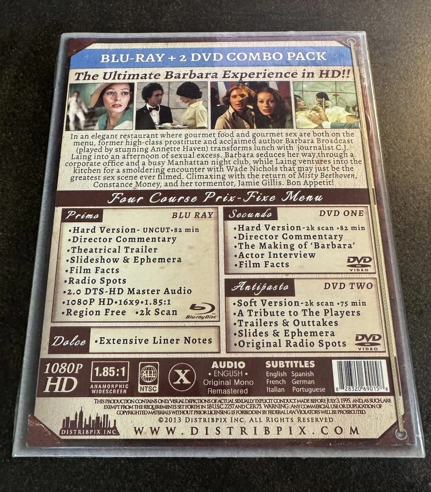 Barbara Broadcast (Bluray + 2 DVD Combo) NEW Sealed  Radley Metzger - Image 2 of 2