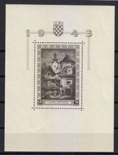 Croatie 1943 MNH Mi Block 6 Sc B40 Église Sainte-Marie, Zagreb **
