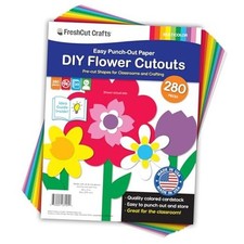 : 280 Pieces of DIY Flower Cutouts with IDEA Guide - 2-Sided Punch Out Tulips,