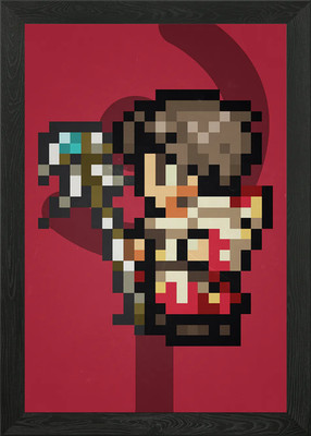 FF XIV White Mage Pixel gerahmtes Wandbild Poster Leinwanddruck Bild