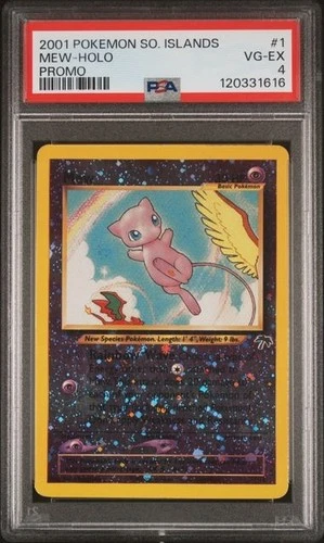 PSA 4 2001 POKEMON SOUTHERN ISLANDS PROMO #1 MEW-HOLO PROMO VG - EXCELLENT