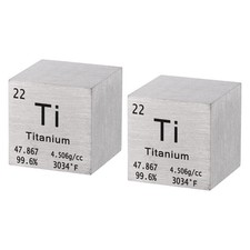 Titanium Cube Pure Element 0.8x0.8x0.8" Ti 2Pcs