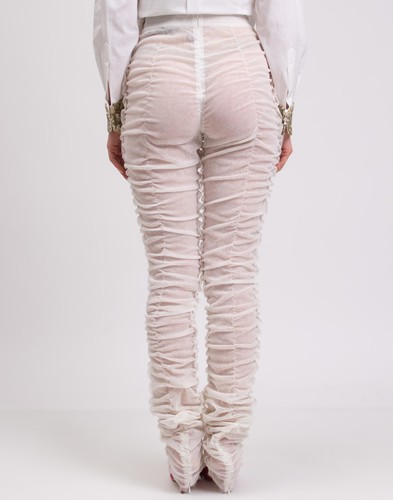 RRP €502 DOLCE & GABBANA Ruched Tulle Trousers IT40 US4 UK8 XS Zipped Cuffs - Picture 6 of 10
