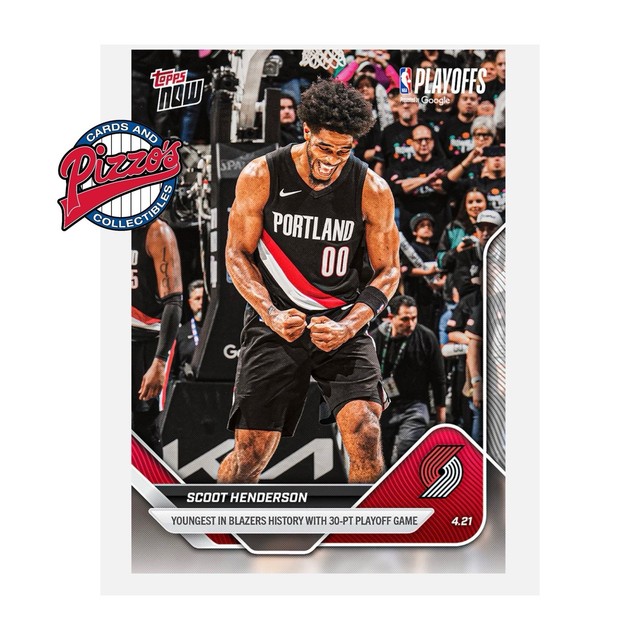 Scoot Henderson 30 Pt Playoffs 2025-26 NBA Topps NOW Card 268 In Hand