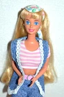 NICE! VINTAGE MATTEL 1995 STROLLIN' FUN BARBIE w/ ORIGINAL CLOTHING & BOOTS