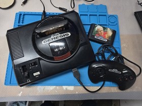Sega Genesis 16-Bit Black Console System Model 1601 Tested, Controller, 2 Games