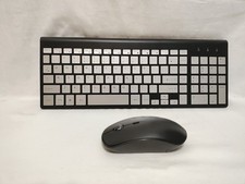 JOYACCESS Wireless Keyboard And Mouse KB2US Black W/ Silver Keys BT W/Dongle