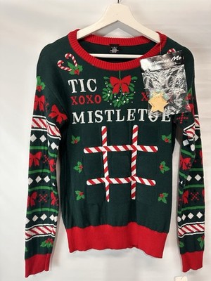 Ugly Christmas Sweater Interactive Tic Tac Toe Board NEW Size S