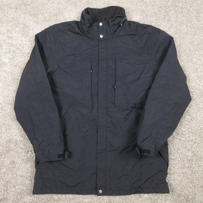 Eddie Bauer Jacket Mens Medium Black Weather Edge Ski Coat Mountain Winter Snow