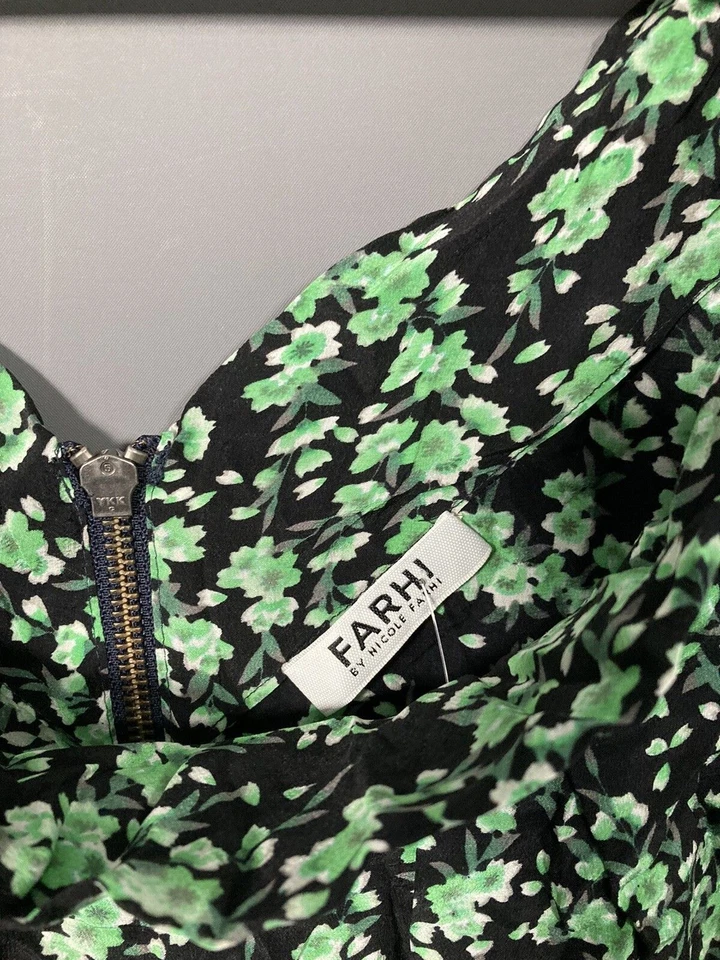 Vestido NICOLE FARHI SEDA - Talla UK8 - Floral - Excelente Estado - Para Mujer Foto 2 de 4