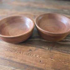 Hand carved wooden bowls bundle of 2 cottagecore sustainable clean natural