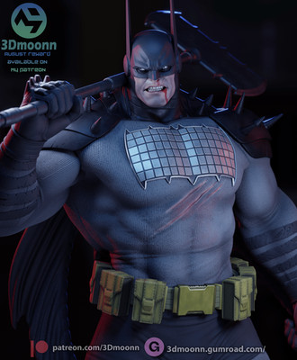 Absolute Batman, DC, 1/4-1/24, Unbemalt, 3D-Druck, Figur, Statue, 3Dmoonn
